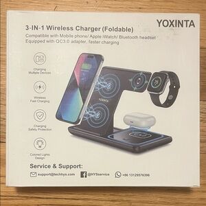 NIB Yoxinta 3-in-1 Wireless Charging Docking Station Factory Sealed